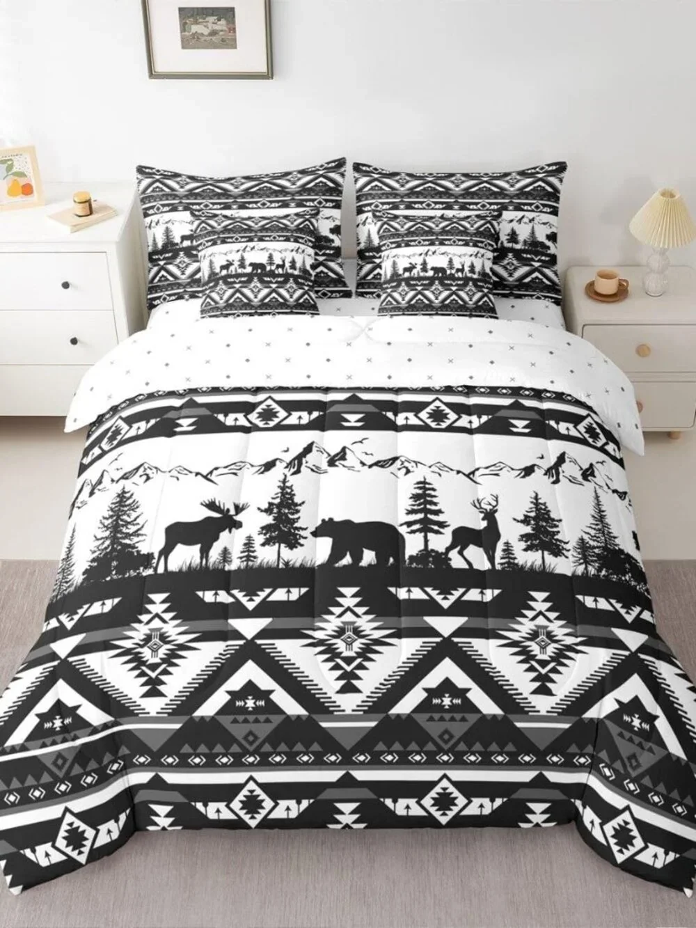 Western Comforter Set Queen Size 7 Pieces Southwestern Aztec Bedding Set for Kid